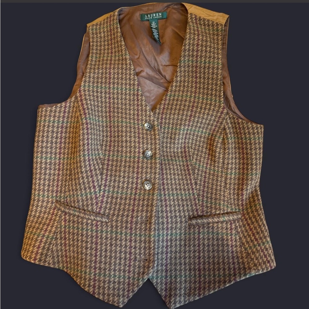 Lauren Ralph Lauren Brown Tweed Vest - Women's